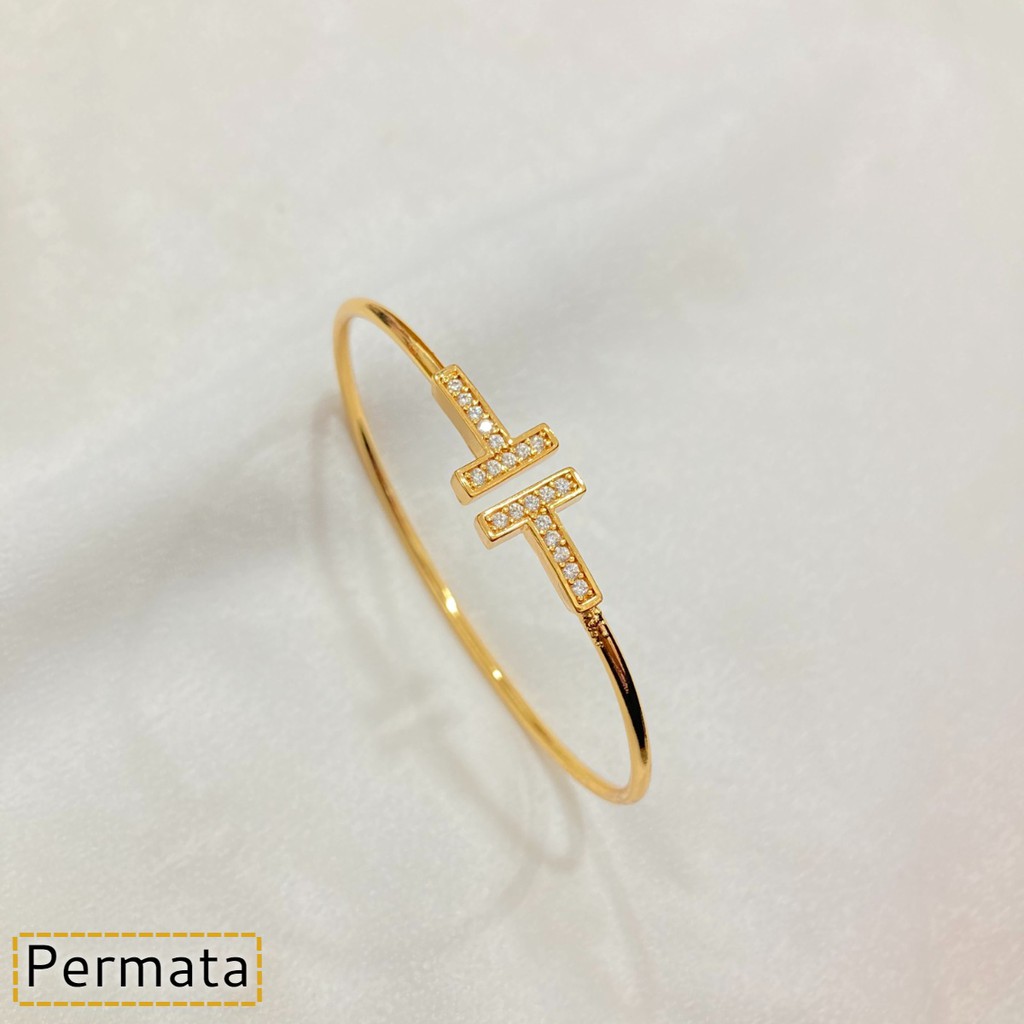 Gelang Bangle Wanita Lapis Emas Simple Model Yaxiya Jewelry Aksesoris Fashion Perhiasan