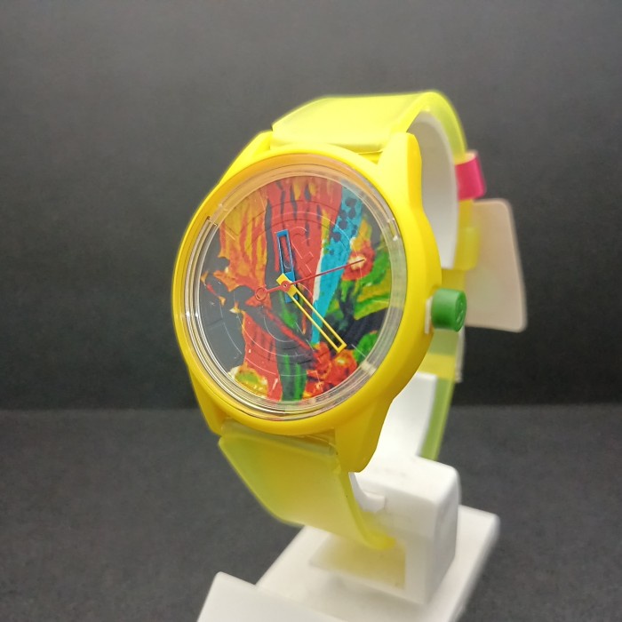 COD JAM TANGAN UNISEX Q&Q QnQ QQ Smile Solar ANALOG Karet Kuning RP00J025Y Custom Original KADO NEW