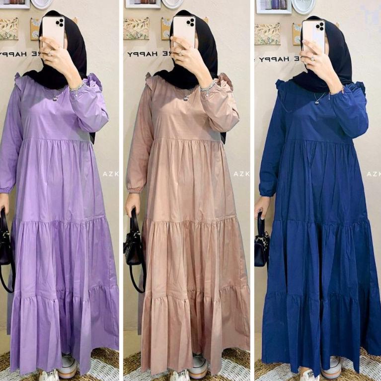 [ABU.26Au22ᴹ] Gamis polos susun  katun toyobo Busui