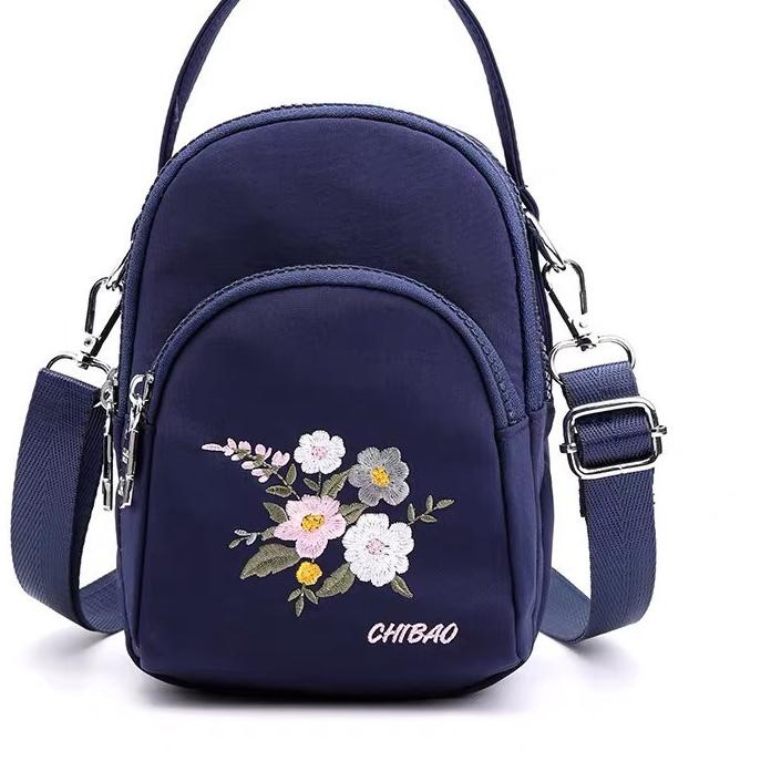 ✧ Tas Wanita Import Jinjing dan Selempang CHIBAO Mini CB8186 8186 Y332 Bordir Bunga Parasut Super ✮