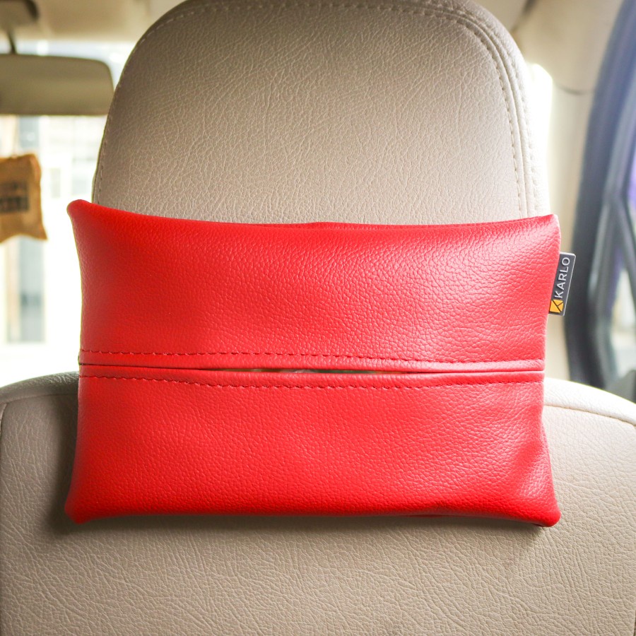 Karlo Tempat Tissue Tisu Mobil Premium Sun Visor Jok Basic Red