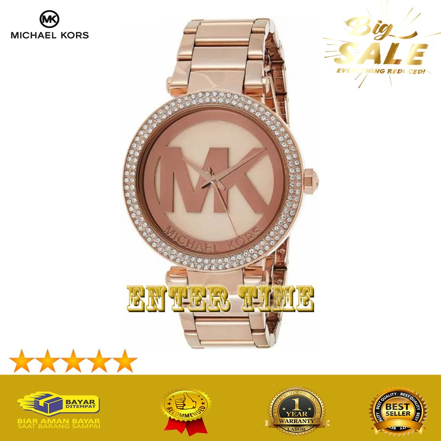 BIG SALE  JAM TANGAN WANITA TERBARU MICHAEL KORS TYPE MK5865 STAINLESS JAM TANGAN IMPORT TERBARU BAY