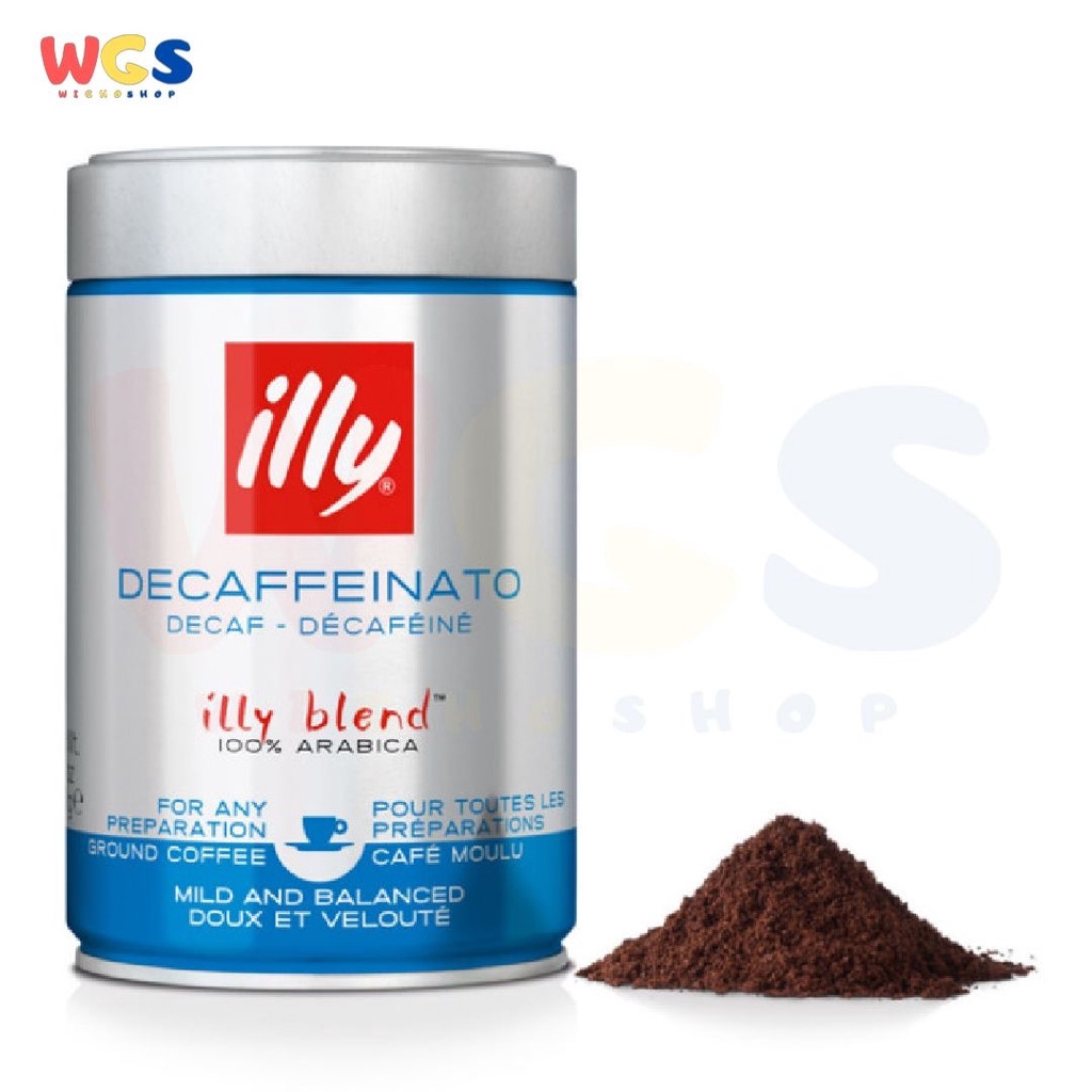 Illy Espresso Decaffeinato Roast Ground Arabica Coffee 8.8oz 250g