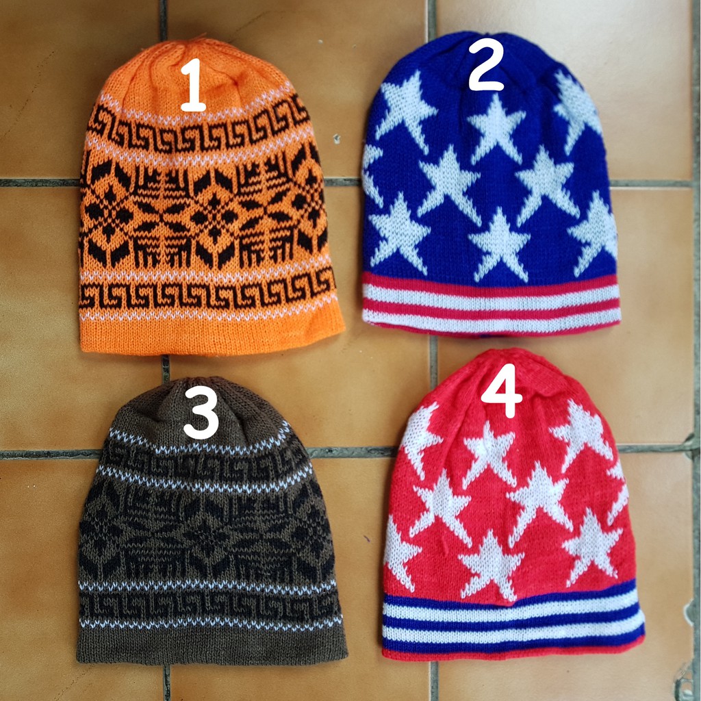 Kupluk beanie Kaos Motif all size anak Bea-kecil