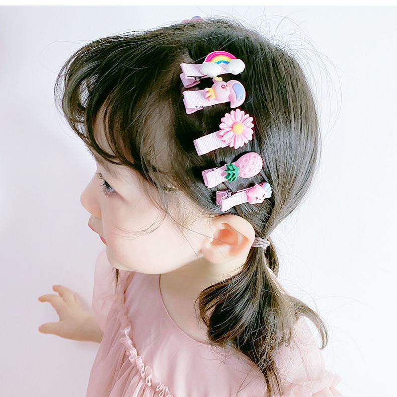 10Pcs/Set Kids Korean INS Style Princess Cartoons Bangs Broken Hair Clip / Acrylic Geometry No Hurt Hair Headwear