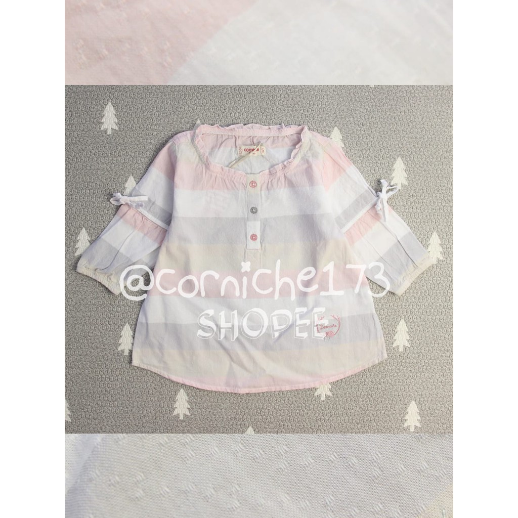 Corniche Kids Lia Stripe Babydoll Kids Offwhite - TH K23010