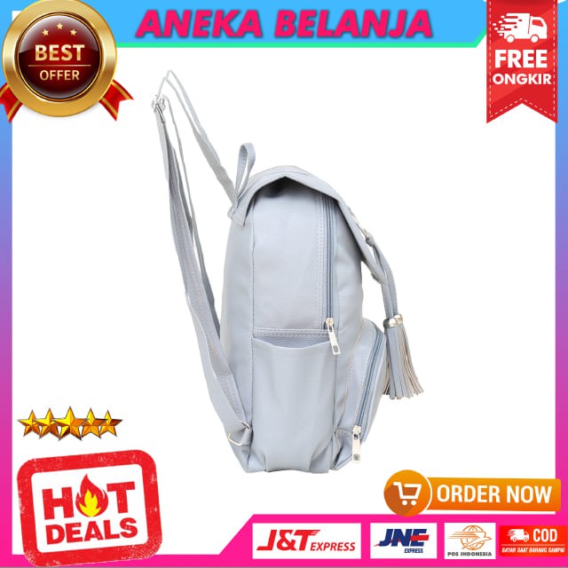 Tas Ransel Wanita Kekinian Model Zerita Warna Grey Tas Cewek Cocok Untuk Hangout Multifungsi Ekonomis