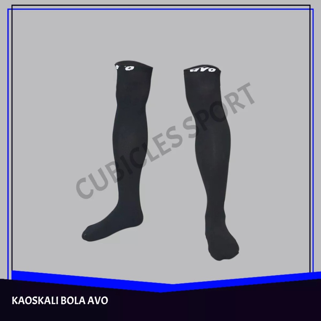 PAKET KAOS KAKI PANJANG /KAOS KAKI BOLA FUTSAL PANJANG POLOS &amp; SKIN DEKKER AVO WARNA HITAM