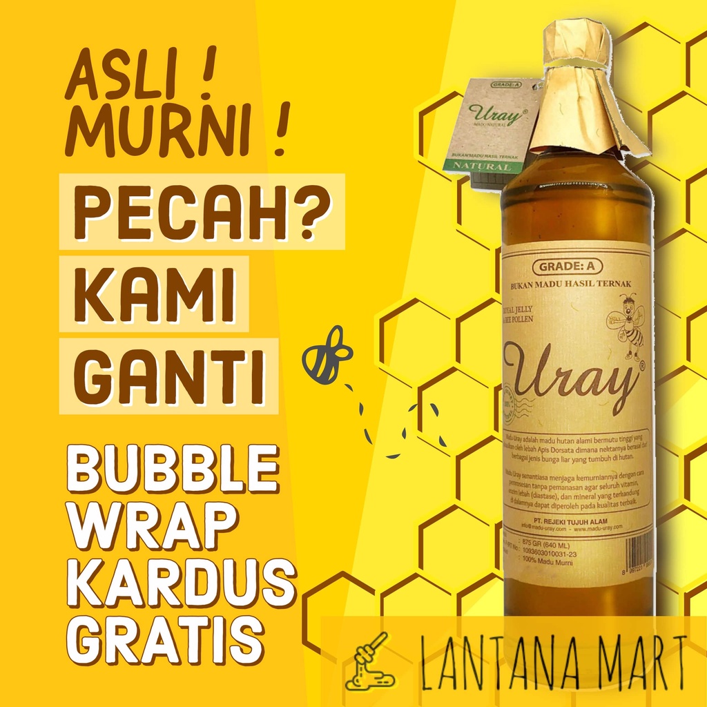 

MADU URAY MADU HUTAN ASLI 640ml 640 ml 875 gram 875gram Botol besar