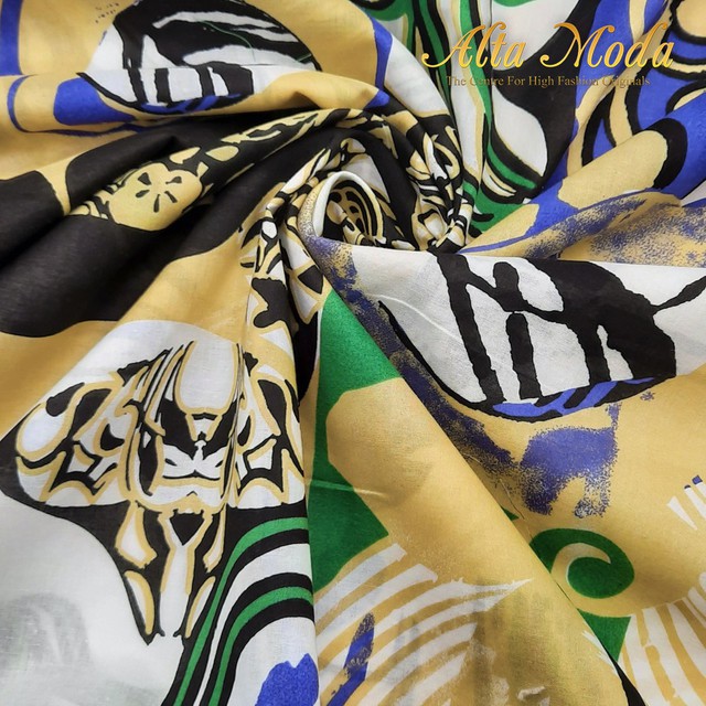 

Alta Moda Katun Voile Abstrak Digital Print Krem-Biru-Hijau (1M)