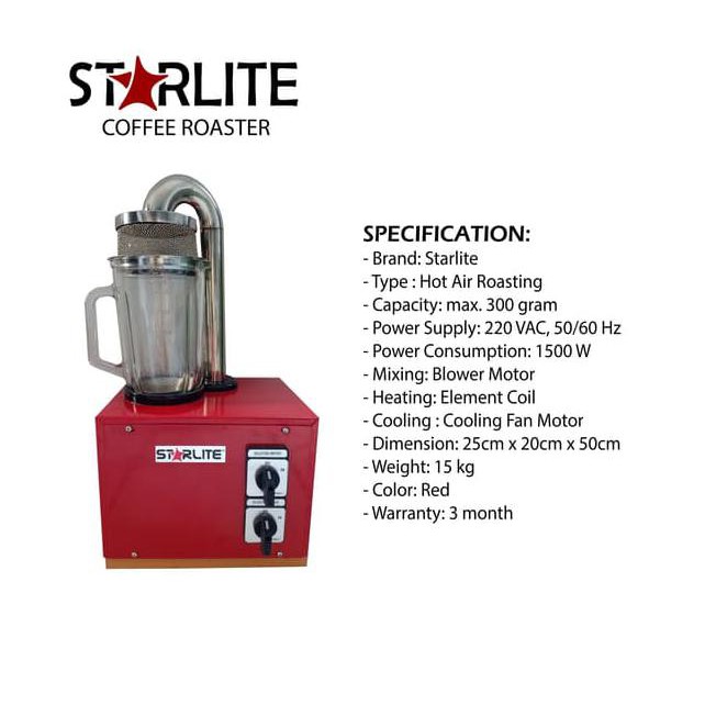 Starlite Coffee Roaster | Mesin Sangrai / Gongseng Kopi 300 gr / gram