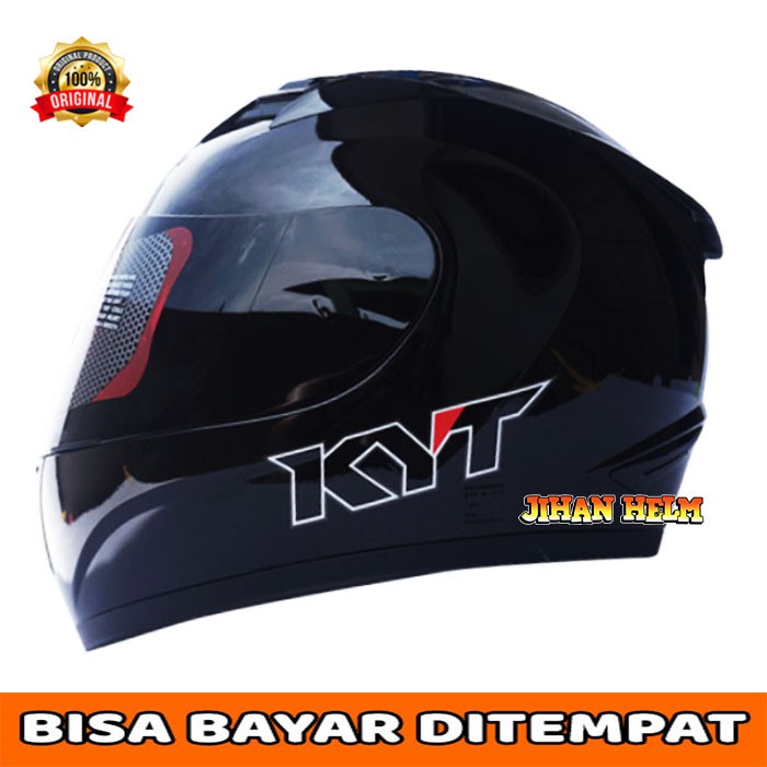 HELM / KYT / HELM KYT / HELM FULL FACE KYT R10 BLACK TERMURAH