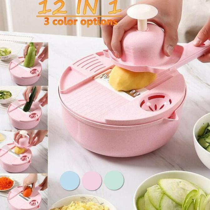 REGASHI Alat Pemotong Sayur Parutan Sayur Kentang Serbaguna 12 in 1