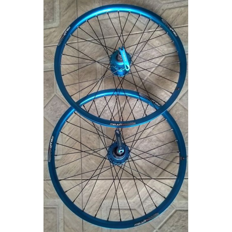 wheelset 20 inch rims / velg meijun hub quando spoke / jari jari hitam