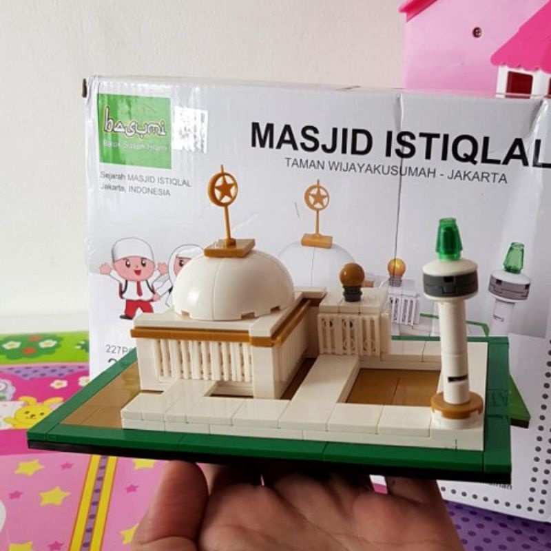 Mainan Brick Basumi Masjid Istiqlal - Balok Susun Bangunan Miniatur Mesjid