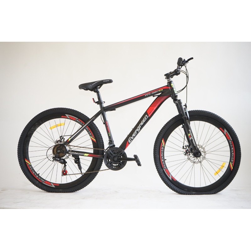 Khusus Exspedisi Sepeda Gunung MTB Evergreen Ranger 540 size 26 inch bisa roadbike bisa cicil kredit cicilan COD Garansi NEW-Black Red