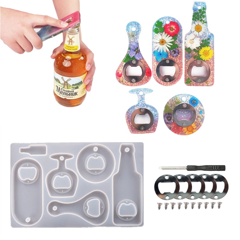 SIY  Bottle Opener Mould Molds Silicone Silicone Tray Mold Resin Mold for DIY Craft