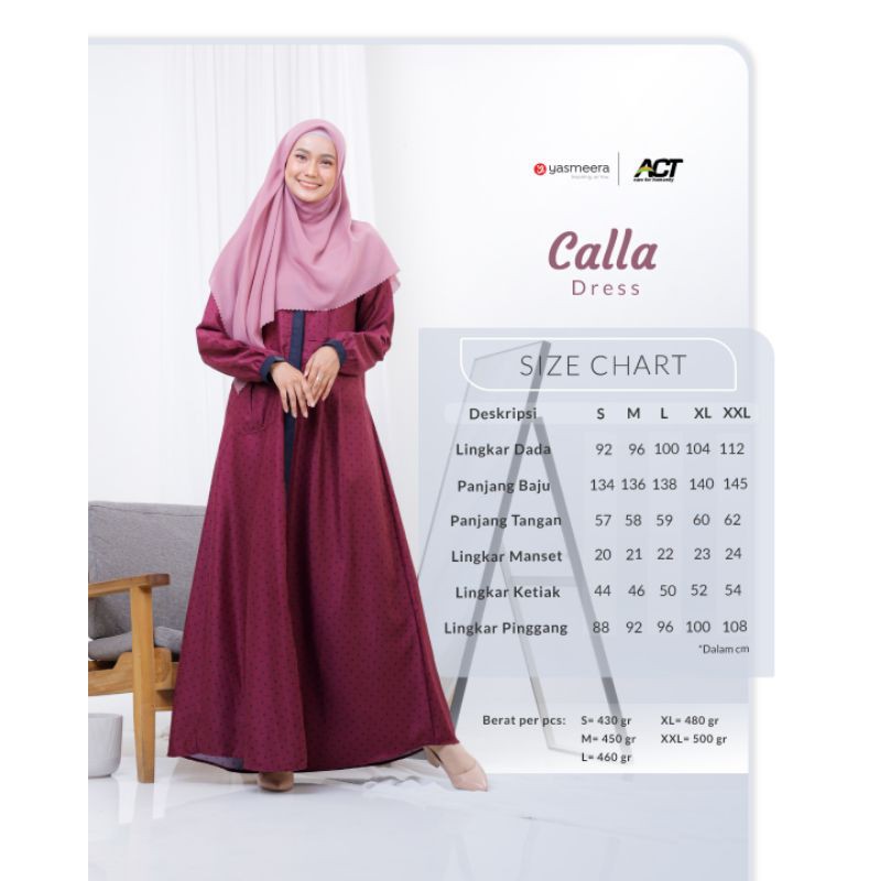 yasmeera cerelia dress, selma dress dan gamis calla dari yasmeera