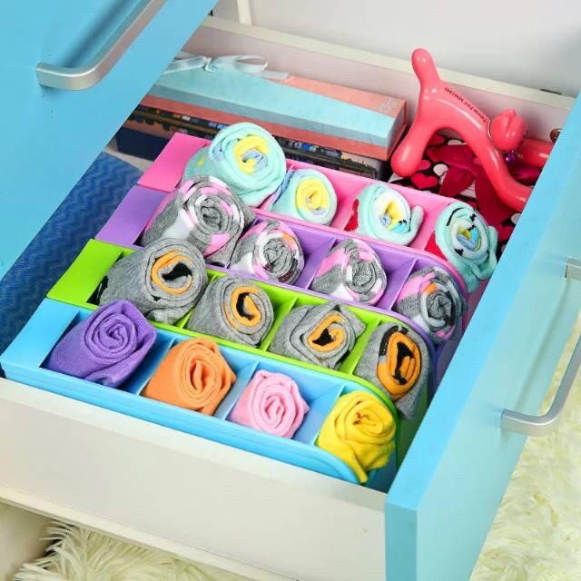 (COD)  Rak Mini 4 Sekat Rak Dapur Mini Tempat Alat Masak Kosmetik Organizer Drawer Serbaguna Warna W