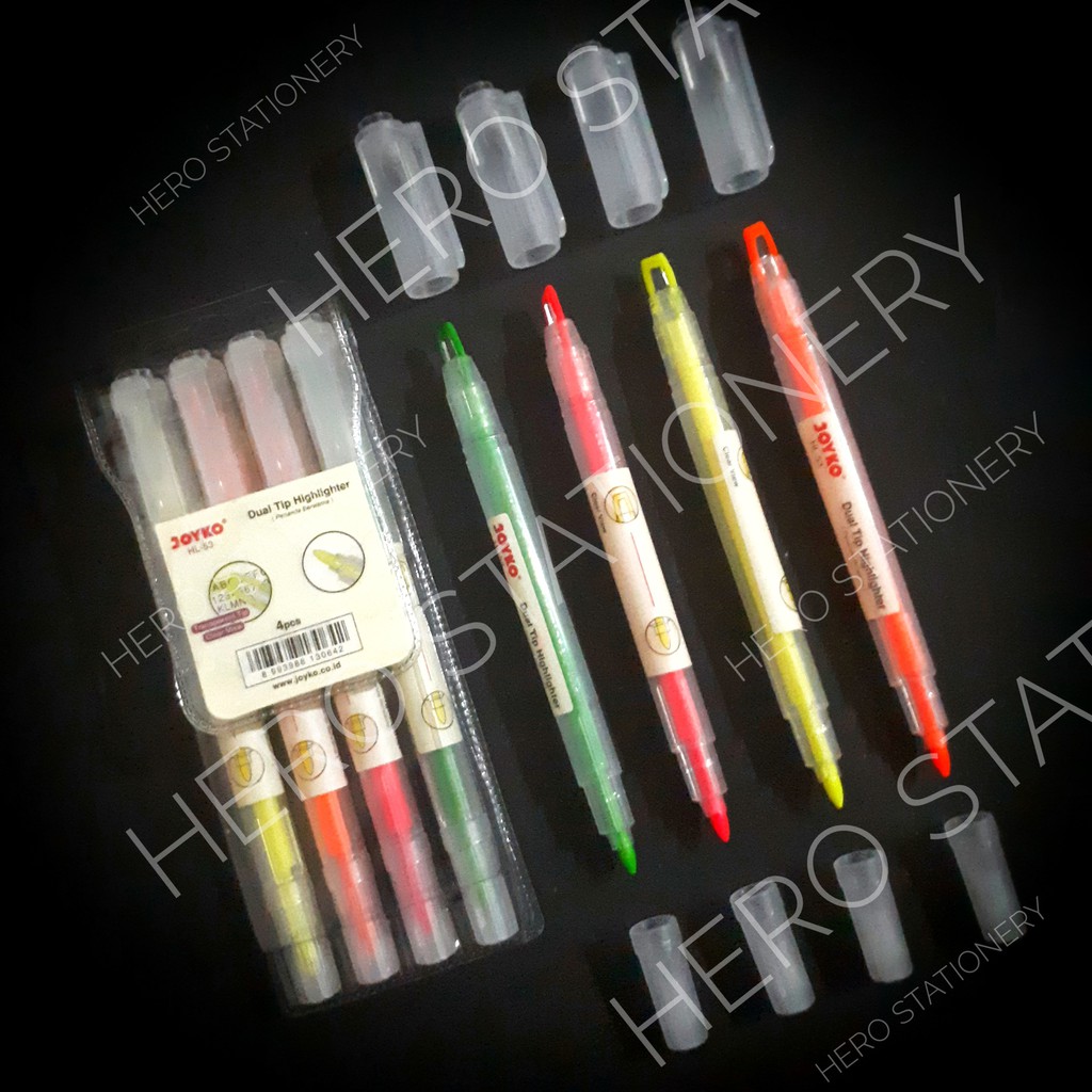 

Joyko dual tip highlighter penanda berwarna set 4 warna HL-53