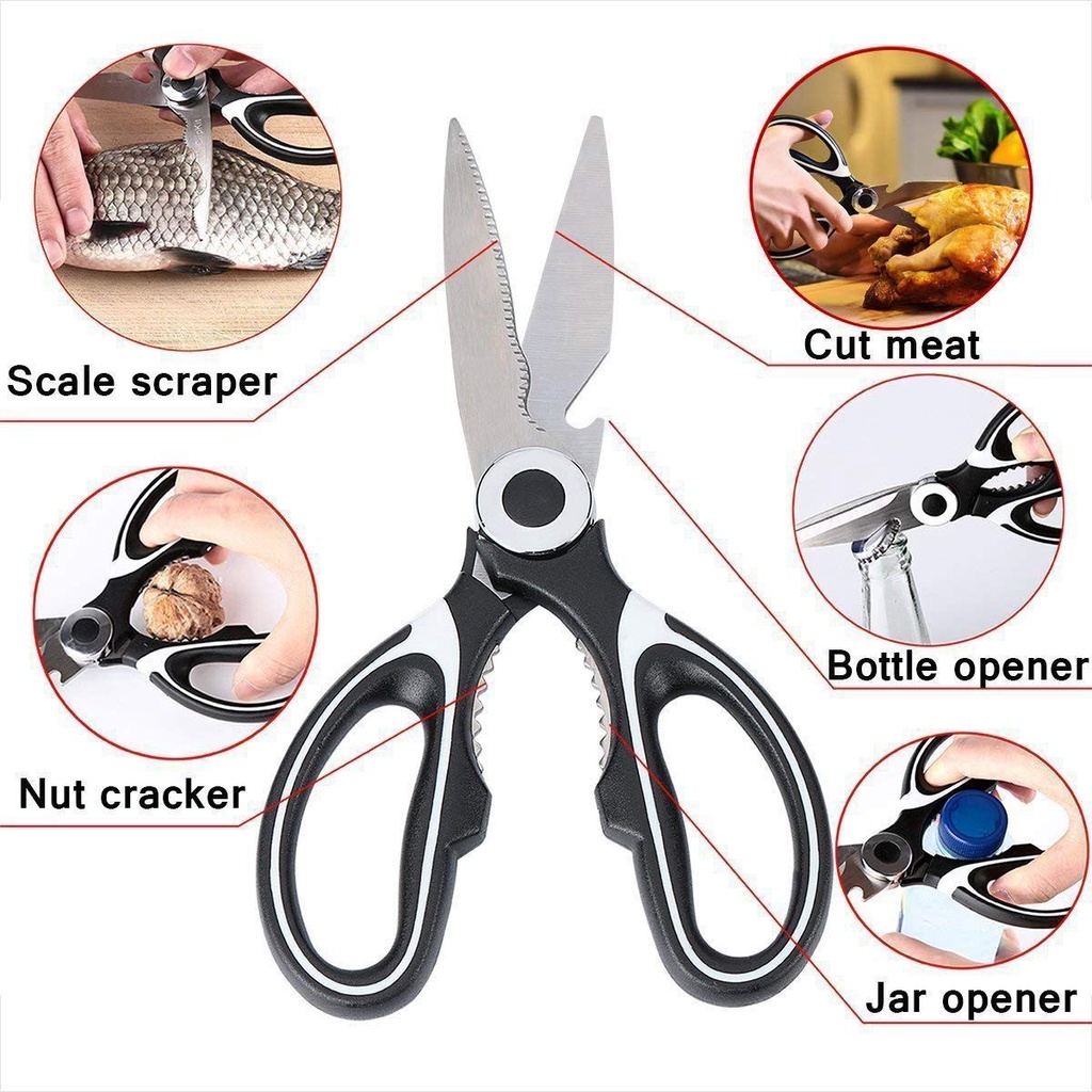 Gunting Dapur Stainlees Steel Serbaguna Multifungsi / Ikan / Ayam Daging / Kitchen Scissors