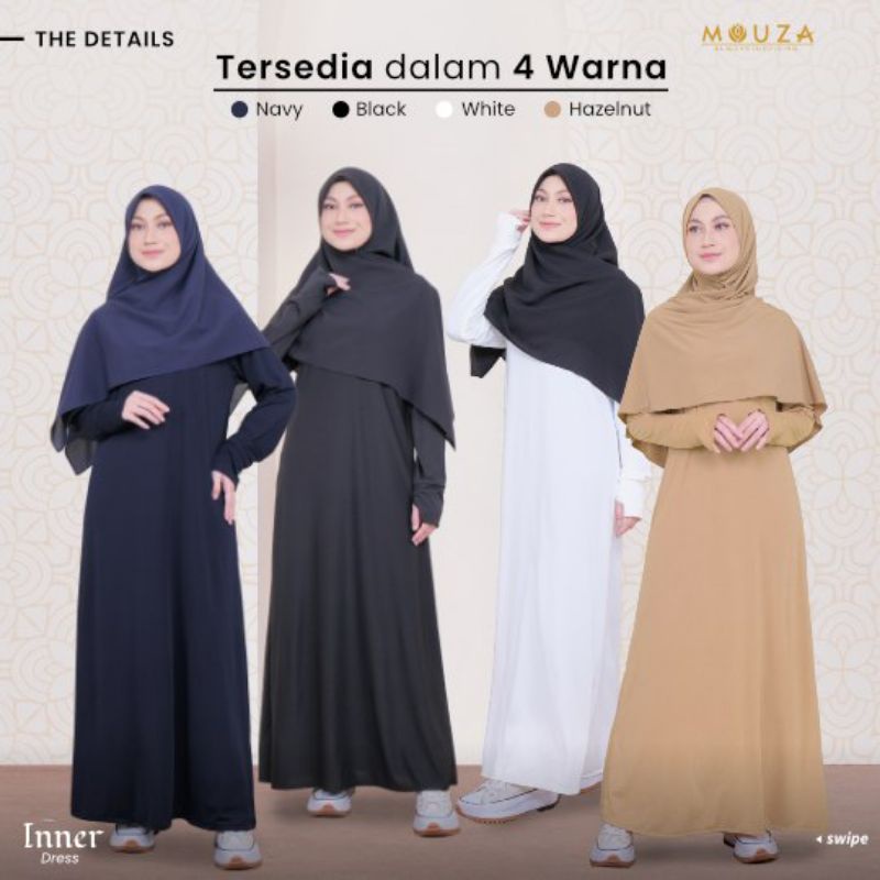 MOUZA// Inner Dress Mouza / inner gamis  Mouza / inner Dress lengan panjang / long dress Mouza