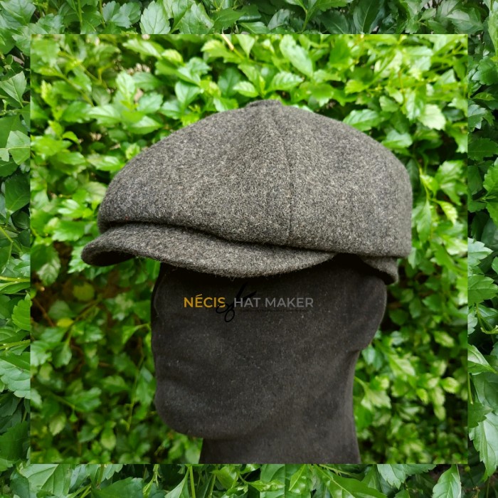 (( BISA COD )) Newsboy Cap / Topi Newsboy Cap Gatsby Wool Premium 039 - Abu Tua, L ( TERLENGKAP )