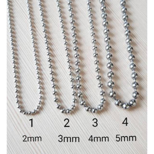 Kalung biji lada titanium import antikarat