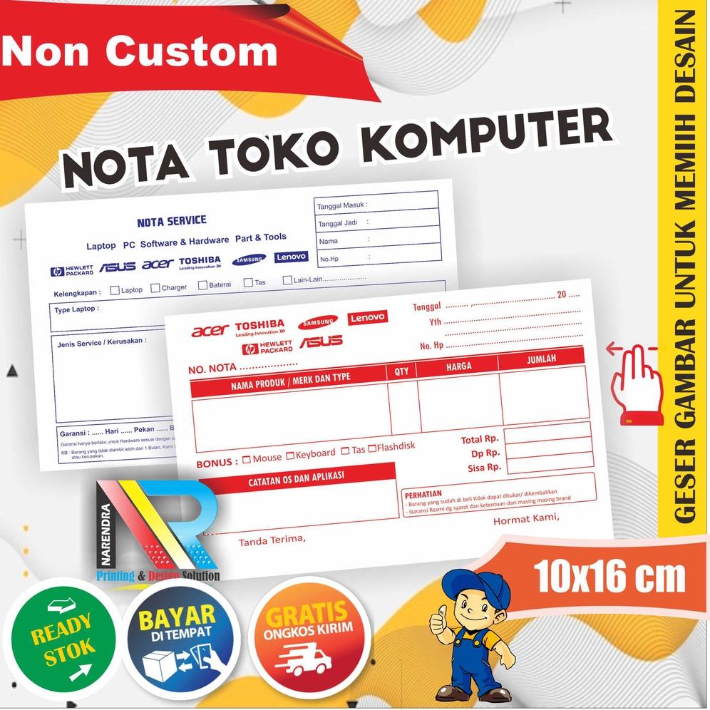 

BARU SPESIAL Nota Toko Komputer untuk Servis Komputer dan Penjualan Grosir dan Eceran 2 ply Rangkap ⁂ 888