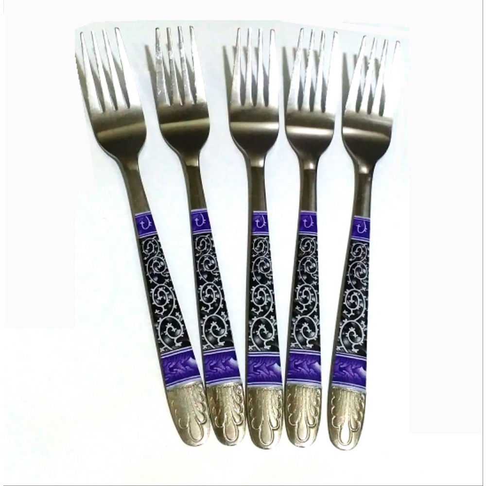 Sendok Garpu makan stainless motif batik isi 12pcs