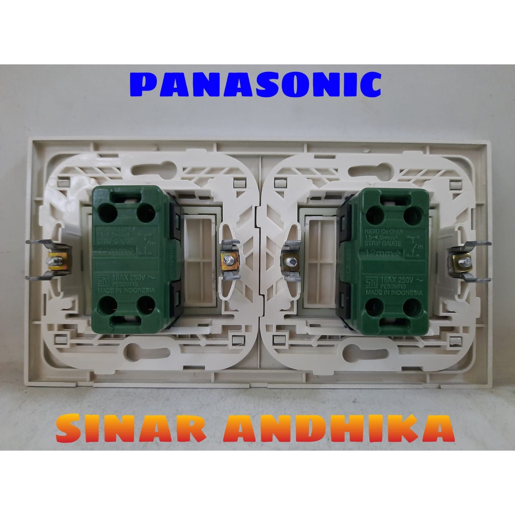 Saklar Seri Lebar Panasonic Silver Style E Wesjp78049Mws+Wesj5941Mws