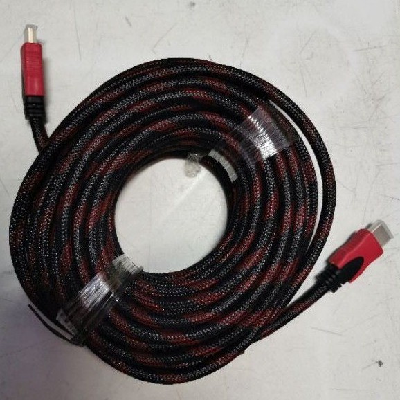 kabel sambung TV dan proyektor 20 meter cable HDTV jaring merah hitam