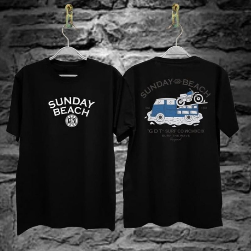 Kaos sunday beach kaos surfing baju kaos pantai kaos anak pantai kaos selancar pria kaos distro pria