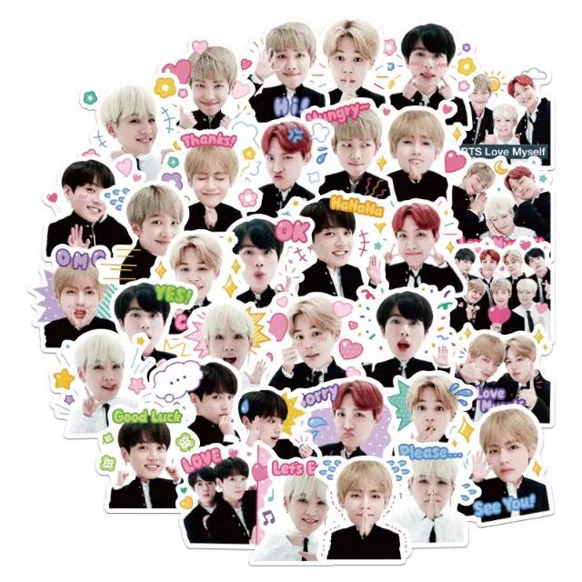 

1 set random stiker anti air kpop BTS untuk hiasan laptop/diary/skateboard/hp