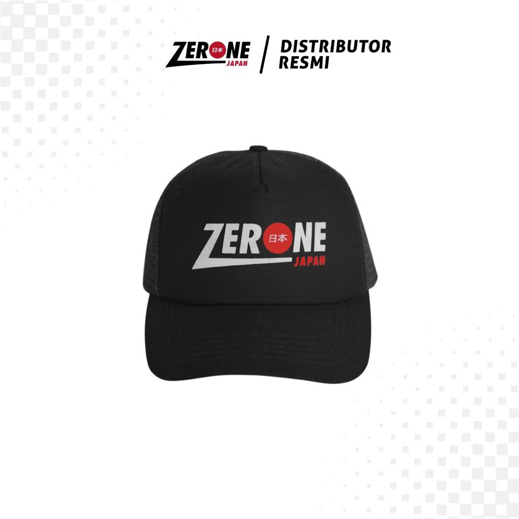 Topi Trucker Zerone Japan Topi Jaring Kekinian Warna Hitam dan Merah