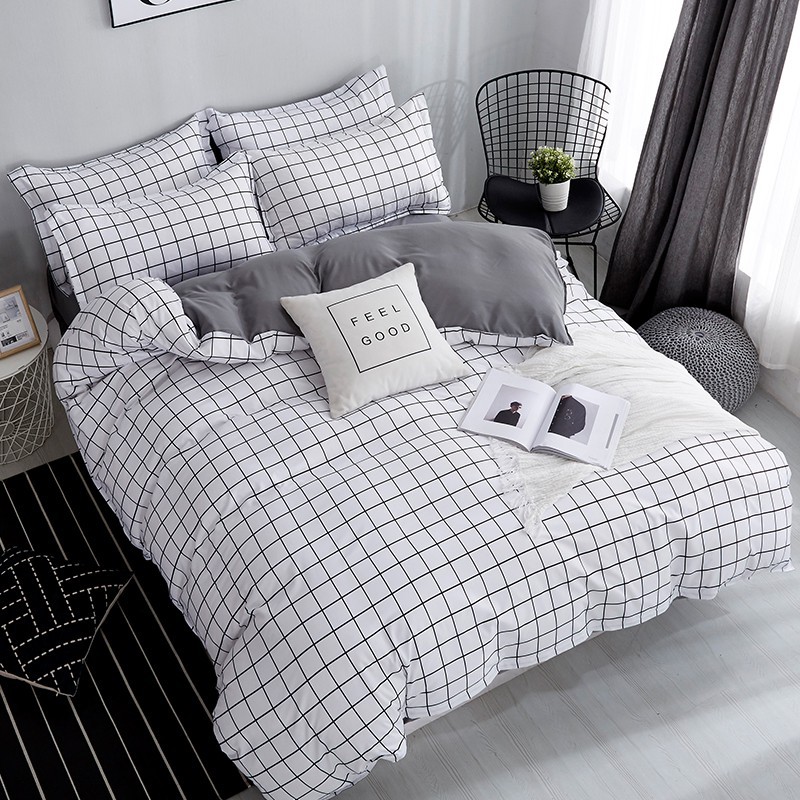 SPREI DISPERSE MOTIF AESTHETIC PLAID / POLKADOT MINIMALIS KOREA BY MORNING OWL  BAHAN KATUN DISPERSE MICROTEX  120x200 / 160x200 / 180x200  TINGGI 20 CM