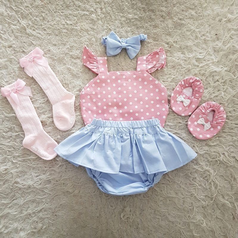 baju bayi Newborn Polkadot bloomer Set-7