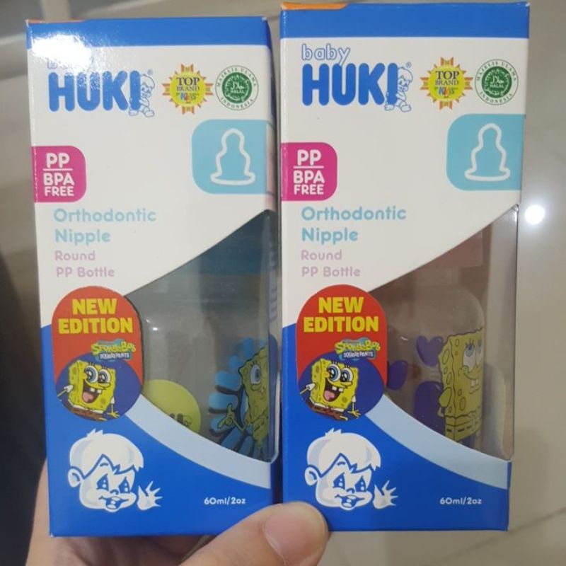 Botol susu bayi baby Huki PP Shaped 60ml deluxe box animal spongebob #325