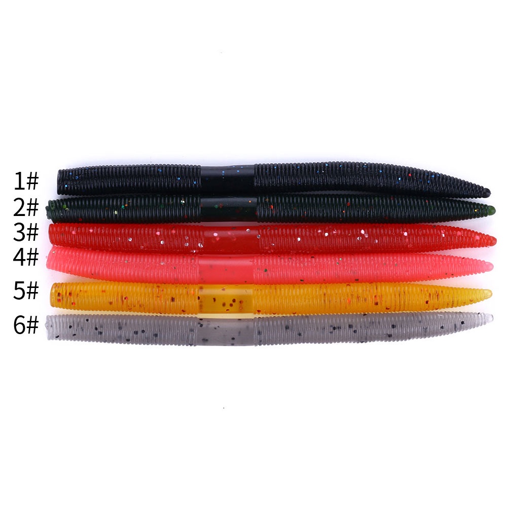 Hengjia 6pcs / Kantong Umpan Pancing Softlure Bentuk Cacing Imitasi 14cm / 8.5g