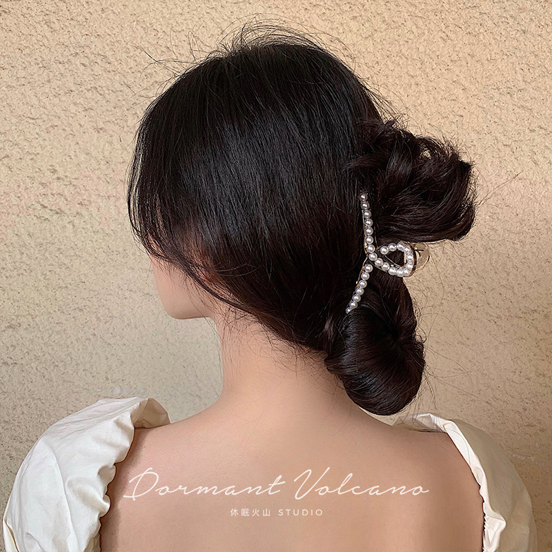 Elegant Girls Pearl Big Hairpin Hair Clips Hair Catch CLIPS Hair Accessory