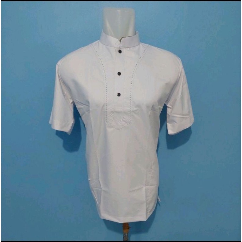 koko sultan pendek/koko al wafa/putih al wafa/putih al wafa pendek/baju muslim al wafa