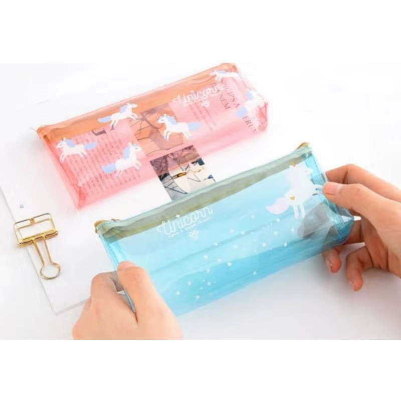 TEMPAT PENSIL UNICORN DREAM TRANSPARANT-1
