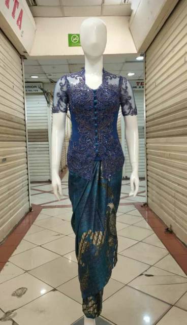 Set kebaya tille payet/kebaya tille payet lengan pendek