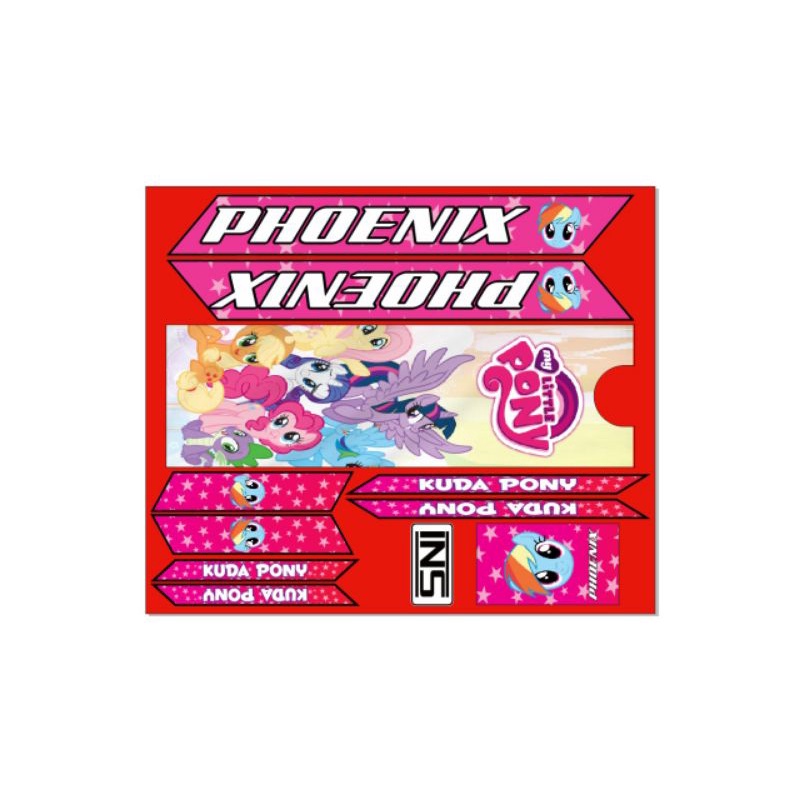stiker sepeda anak UK 12 16 18 little pony decal mengkilap