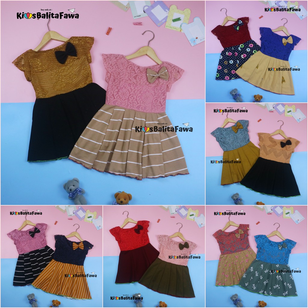 Dress Adiva Uk 3-4 Tahun / Dres Brukat Kensi Baby Perempuan Gaun Pesta Balita Baju Kids Import