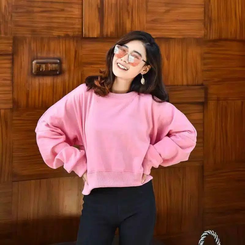 Oversize Crop Sweater - Sweater Crop wanita