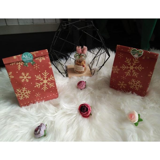

kantong merah paperbag plastik murah Craft Paper Natal Christmas
