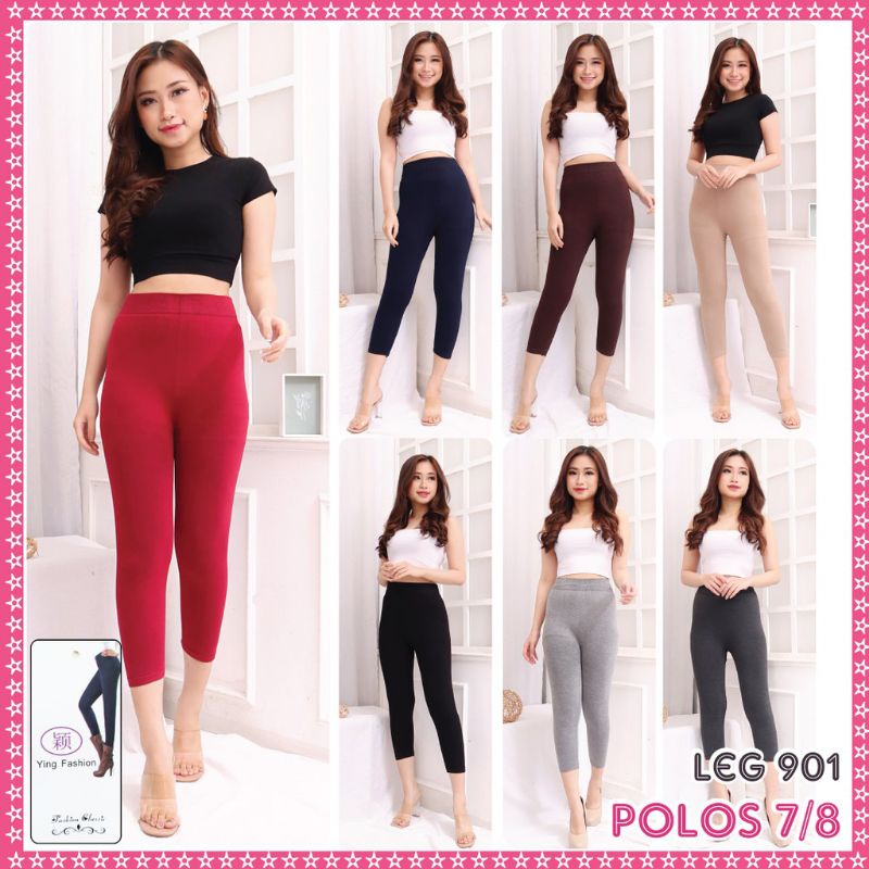 Legging HW 7/8 Wanita Import Legging Pendek Wanita Premium Merk Neron 701 Tebal