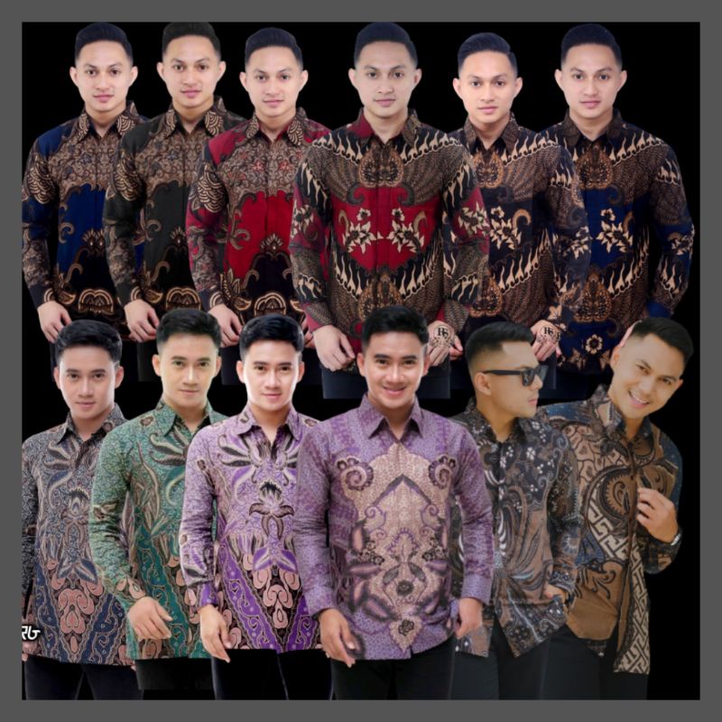 KEMEJA BATIK PRIA LENGAN PANJANG BATIK MODERN MOTIF CAPTOSCA SIZE M L XL XXL  KHARISMA BATIK