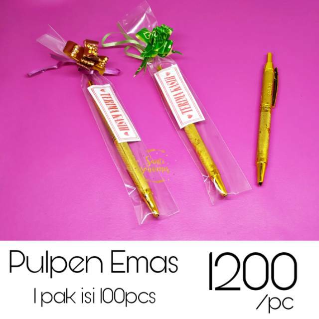 

Souvenir Pernikahan Pulpen Emas / Silver isi 100pcs